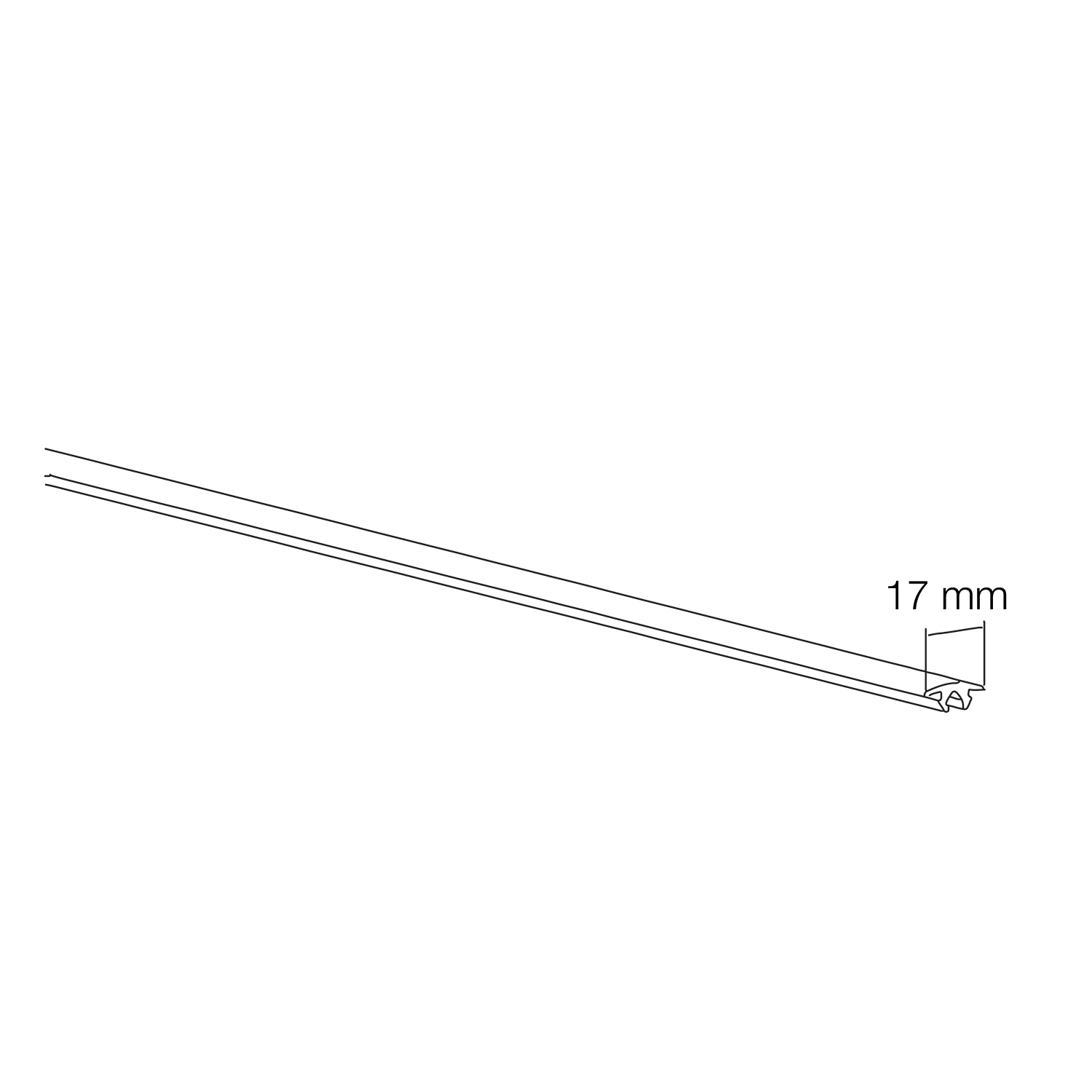 Thule Cover Strip 17mm Lower / Gummiprofil 17mm - Thule ProBar